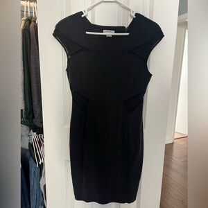 Elegant Black Cap Sleeve Dress
